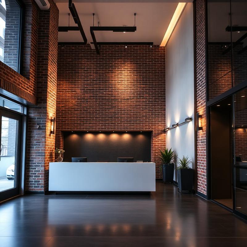 Espaço comercial com tijolinhos